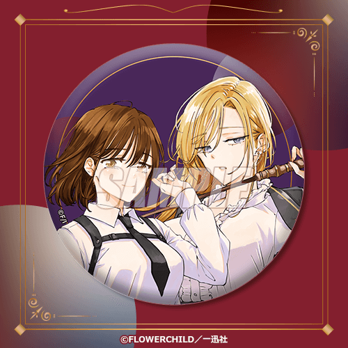 D-3 大きめ缶バッジ 描き下ろし伊緒・美紗