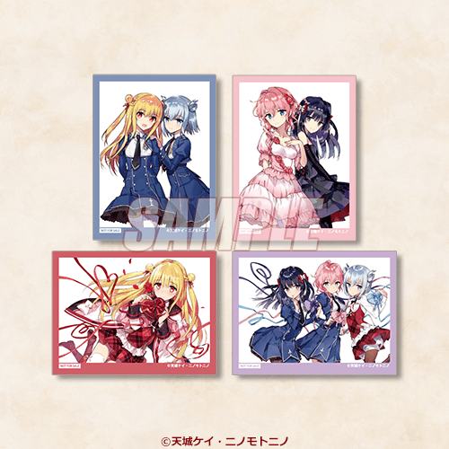 ミニブロマイド メリダ＆エリーゼ 聖ドートリッシュ女学園、ミュール＆サラシャ 私服、メリダ リボン、エリーゼ＆ミュール＆サラシャ リボン