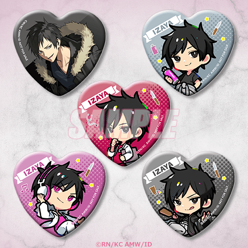 ハート型缶バッジ ナイフ or ペイント（ミニ） or ドクター（ミニ） or ヘッドホン（ミニ） or 和装（ミニ）