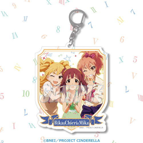 B-3 アクリルキーホルダー 緒方智絵里＆城ヶ崎美嘉＆城ヶ崎莉嘉