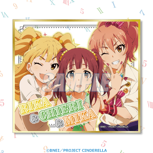 C-3 ミニ色紙 緒方智絵里＆城ヶ崎美嘉＆城ヶ崎莉嘉