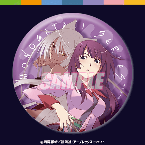 D-5 75mm缶バッジ ブラック羽川＆戦場ヶ原ひたぎ