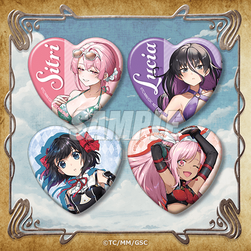 ハート型缶バッジ シトリー描き下ろし/ルシア描き下ろし/2巻カバーイラスト/3巻カバーイラスト