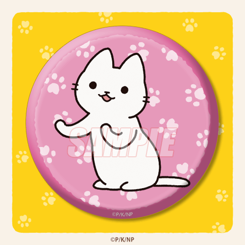D-3 缶バッジ シロネコ