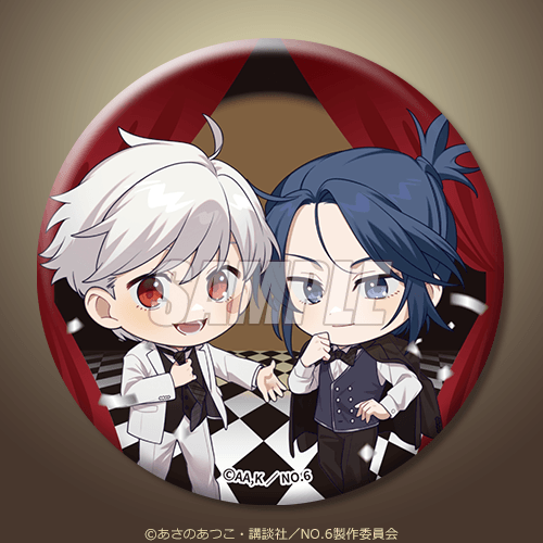 缶バッジ 紫苑&ネズミ モノトーンver.