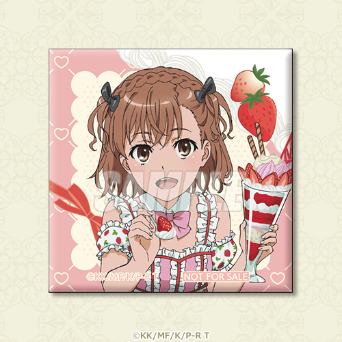 スクエア缶バッジ イチゴパフェドレスver.