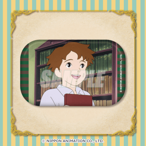 スクエア缶バッジ 読書