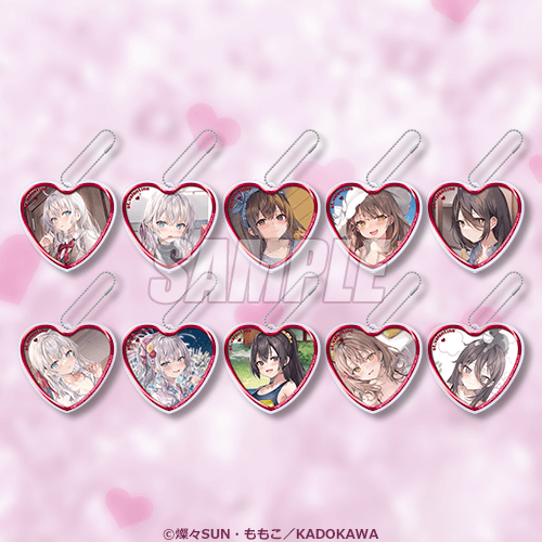 ハート型アクリルチャーム