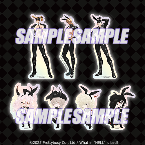 オーロラステッカー マモン ver.Rabbit／ベルゼブブ ver.Rabbit／ベルフェゴール ver.Rabbit／サタン デフォルメ ver.Rabbit／レヴィアタン デフォルメ ver.Rabbit／ルシファー デフォルメ ver.Rabbit／アスモデウス デフォルメ ver.Rabbit
